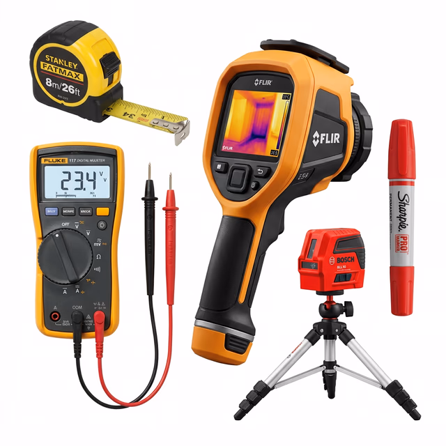 Outils de diagnostic expert bâtiment - caméra thermique, multimètre, laser